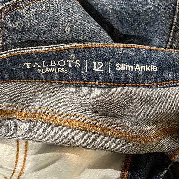 Talbots Flawless Slim Ankle Size 12 Pale Tulip Print - Picture 5 of 7